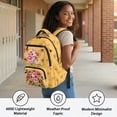 thumbnail image 5 of HUIACONG Axolotl Sunflower Backpack for Teens 12-18, 17 Inch Nature Print School Bag, Durable Lightweight Water Resistant Backpack for High School, 5 of 7