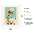 thumbnail image 2 of Winter Sports in France - Skiing in French Alps - Vintage Travel Poster by Jean Léger c.1950 - Fine Art Rolled Canvas Print 16in x 20in, 2 of 4