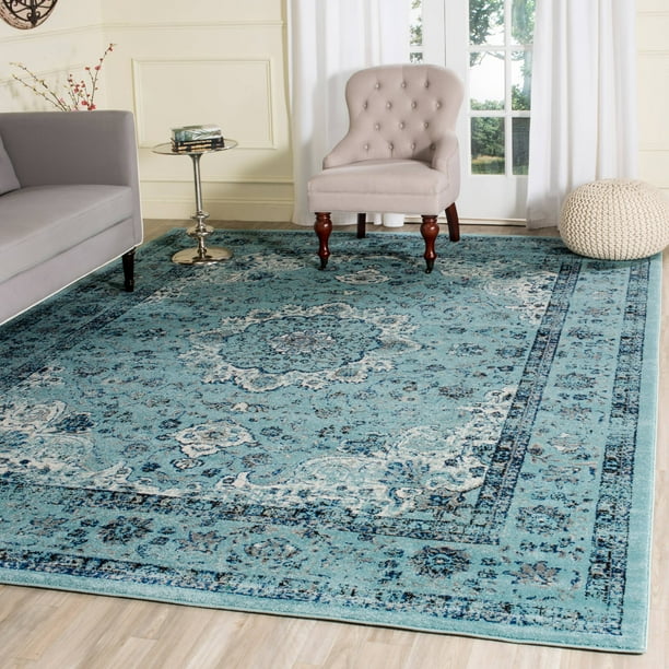 SAFAVIEH Evoke Teale Traditional Area Rug, Light Blue, 8' x 10