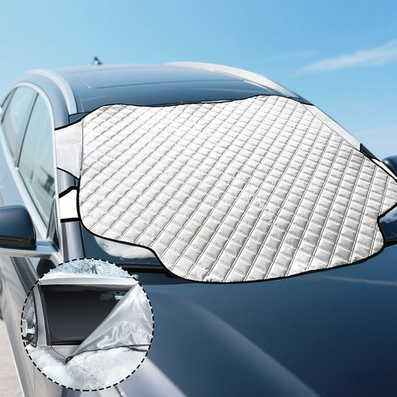 NWOKYZGH Heavy Duty Windshield Cover for Winter Ice Snow Frost, Longer and Wider to fit SUVs and Trucks, Pefect for Car SUV Truck Winter, Ultra Thick Protective Windscreen Cover