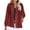 Wine, variant on Fesfesfes Women Fall Cardigan Solid Color Loose Button Long Sleeve Cardigan Casual Top Shirt