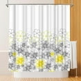 thumbnail image 4 of Yellow Flower Shower Curtain Grey and Yellow Floral Bathroom Decor with Hooks 72"×72", 4 of 4