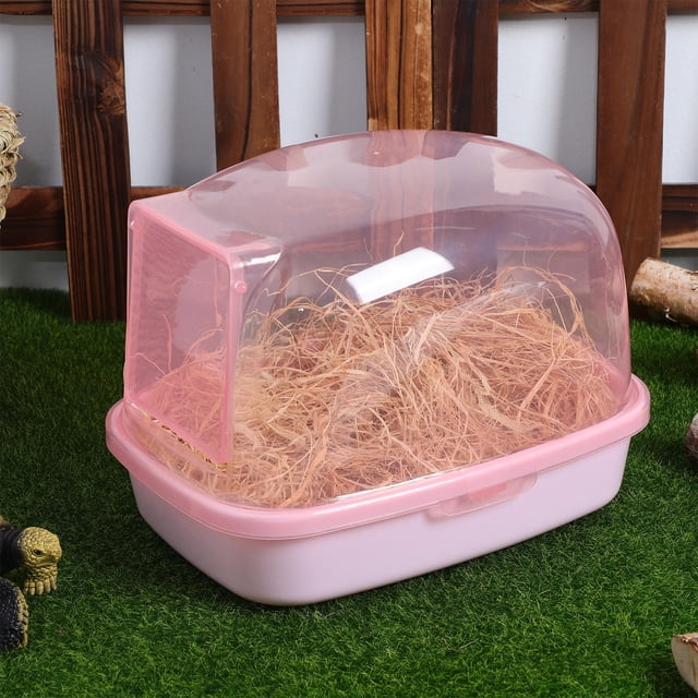 BESTYASH Caja De Arena Para Hámster Plástica Rosa Con Acabado Fino Para Pequeñas Mascotas