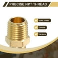 thumbnail image 4 of 2Pack Brass Pipe Fitting, 1/4" OD x 1/4" NPT Male Brass Compression Tube Fitting, Brass Compression Union Connector, Brass Straight Coupling Adapter Fitting Fit 1/4" Pipe, 4 of 6