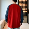 thumbnail image 7 of SYMOID Sweatshirt for Men No Hood 3XL Big and Tall Mens Clothes Red Fall and Winter Pullover Sweatshirt Color Blocking, 7 of 7