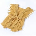 thumbnail image 5 of Baby Girl Cotton Linen Romper Lace Sleeveless Ruffle Bowknot Jumpsuit, 5 of 5
