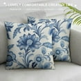 thumbnail image 3 of Nawypu Chinoiserie Pillow Covers  Navy Blue White Floral Pillow Covers Vintage Farmhouse Flower Outdoor Pillowcase Square Cushion Cover for Bedroom Sofa Couch Living Room Home Decor, 3 of 5