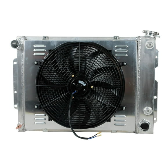 Confote 3 Row Aluminum Racing Core Radiator 16" Slim Fan Shroud Thermostat Relay Kit For 1967 1968 1969 Chevy Camaro Pontiac Firebird AT