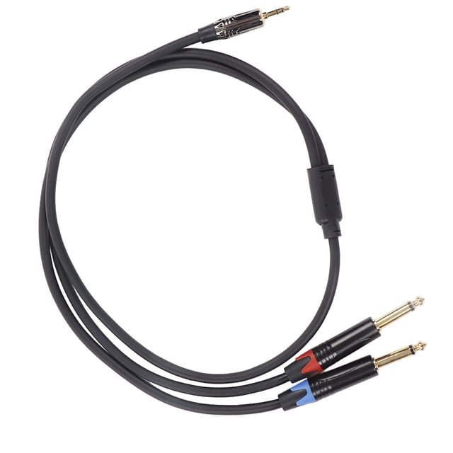 Cable estéreo de 1/4 a 1/8 de pulgada macho de 3,5 mm y 1/8 de pulgada a doble TS de 6,35 mm y 1/4 de pulgada macho para mezclador amplificador, 1 m/3,3 pies