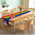 thumbnail image 2 of Rainbow Table Runner Rustic June Pride Month LGBTQ+ Party Decoration Linen Farmhouse Home Dining Room Kitchen Table Decor (13.8" x 71"), 2 of 5