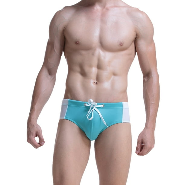 Pimfylm Mens Speedo Swim Briefs Mens Solid Color Thong Swimsuit Sky