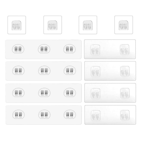 GYWHOOFT 12 PCS Strong Adhesive Hooks(3 Sizes), No Drilling Strong Adhesive and Waterproof Hooks for Bathroom Wall Corner Shelf,Soap Holder,Kitchen Racks,Organizer