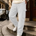 thumbnail image 6 of Wide Leg Cargo Pants for Men,Loose Straight Leg Casual Trousers with Multi Pockets for Home Loungewear, 6 of 7