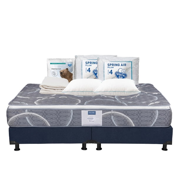 Colchón King Size Restonic Bongo + Box + 2 Almohadas + Protector de colchón