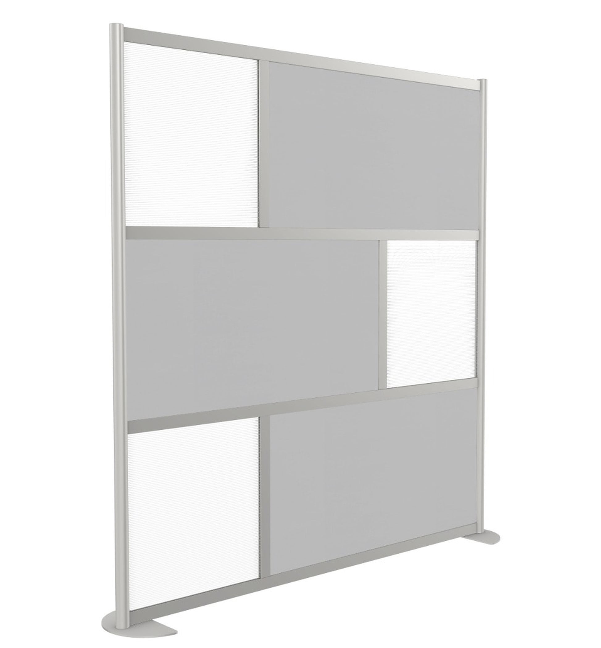 SpaceMakers 6 Ft Wood Laminate Room Divider – 76" Wide Privacy Partition with Aluminum Frame, 78" H