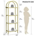 thumbnail image 2 of 4-Tier Arched Bookshelf, Industrial Style Open Bookcase with Metal Frame, Freestanding Display Shelving Unit for Living Room, Bedroom, Office Storage, 2 of 6