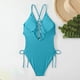 thumbnail image 5 of Trajes de baño de una pieza para mujer, bikinis sin espalda con tirantes ajustables a la moda de color sólido para mujer, traje de baño para mujer, 5 of 5