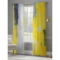 thumbnail image 4 of Yellow Gray Abstract Sheer Curtains for Living Room Bedroom, Light-filtering Sheer Curtain, Modern Graffiti Brush Rod Pocket Voile Window Treatment Drapes, 52’’Wx108’’L, 2 Panels Set, 4 of 7
