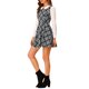 thumbnail image 4 of Vestido mini A-line de manga larga con cuello Peter Pan a cuadros para mujer Inspire Chic L negro, 4 of 7