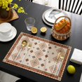 thumbnail image 3 of Boho Geometric Placemats Set of 8, Country Ethnic Nation Abstract Motifs Placemats for Dining Table, Place Mats for Kitchen Tabletop, Waterproof Wipeable Dining Table Mats Set, 3 of 9