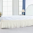 thumbnail image 6 of PiccoCasa 15" Drop Bed Skirt Dust Ruffle Wrap, Twin Beige, 6 of 8