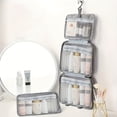 thumbnail image 6 of Hanging Toiletry Bag for Travel, 4-Fold Mesh Cosmetic Makeup Organizer with Hook, Portable Grooming Kit Bag for Suitcase and Bathroom Storage,Black, 6 of 6