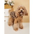 thumbnail image 4 of PETSIN Pet Plush Leopard Print Warm High Neck T-shirt In Brown, 4 of 5