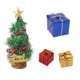 thumbnail image 2 of Mini árbol de Navidad con simulación de escena decorativa, regalo para árbol de Navidad, escena plegable y portátil, base de madera, diseño de 2 niveles, para dormitorio, materiales de alta, 2 of 9