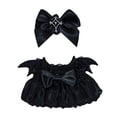 thumbnail image 1 of Vestido escalonado color ciruela y negro con puntera de muñeca de 17 cm con lazo, 1 of 6