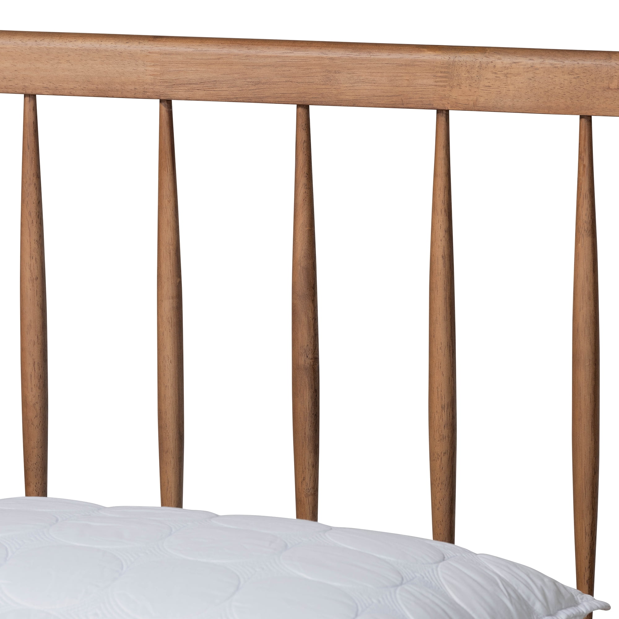 Baxton Studio Toru Mid-Century Wood Platform Bed, King, Ash Walnut