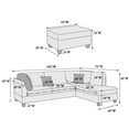 thumbnail image 5 of Poundex 3 Piece Fabric Sectional Sofa Set with Ottoman in Sand Brown, 5 of 7
