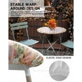 thumbnail image 5 of Fitted Round Tablecloths Table Covers 36-44in,Fall Harvest Thanksgiving Pumpkin Waterproof Elastic Edged Table Cloth for Kitchen Dining Holiday Party Tables Decor,Flower Leaves on Pink Checker, 5 of 6