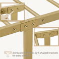 thumbnail image 6 of Alden Design Twin Size Metal Platform Bed Frame with High Headboard and Footboard for Adult, Antique Gold, 6 of 10