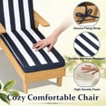 thumbnail image 4 of UBesGoo Toddler Patio Chaise Lounge Chair with Canopy Umbrella, Kids Wooden Sunbed with Cushion for Backyard, Teak Finish & Blue-White Striped Design, 4 of 18