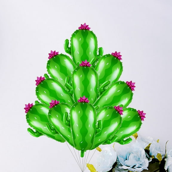 COSMOBETTY 5Pcs Cactus Balloon Creative Aluminium Film Balloons Birthday Decoration for Party Gathering 11.8x28.7in Green
