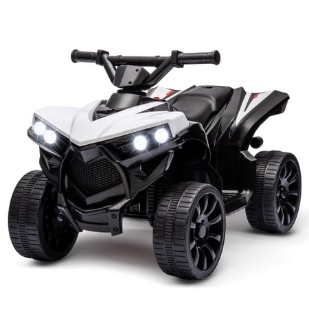 Roromall Kids 6V ATV 4 Wheeler Ride on Quad Car Toy with LED Lights Foot Pedal 1.86mph Speed Battery Powered Electric Vehicle for 3+ Years Old