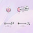 thumbnail image 5 of Limerencia Flat Back Screw Back Opal Stud Earrings, Titanium Stud Earrings for Helix Cartilage Tragus Earlobe Piercing for Women&nbsp; Men，Purple 4mm, 5 of 8