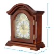 thumbnail image 3 of Bedford Clock Collection BED6003 Redwood Mantel Clock with Chimes, 3 of 5