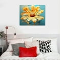 thumbnail image 4 of COMIO  Colorful Flower Canvas Wall Art Elegant Floral Pictures Orange Teal Painting Prints for Bedroom Living Room Kitchen Decoration, 4 of 4