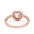 thumbnail image 3 of Rose Tone, Simulated Cubic Zirconia Size-7 Heart Art Deco Multi Color Wedding Bridal Ring 925 Sterling Silver, 3 of 7