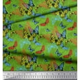 thumbnail image 3 of Soimoi Green Cotton Poplin Fabric Colorful Butterfly Print Fabric by Yard 56 Inch Wide, 3 of 3
