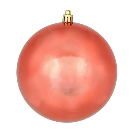 Vickerman 4.75" Coral Shiny Ball Ornament, 4 per Bag