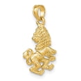 thumbnail image 5 of Auriga Fine Jewelry 14K Yellow Gold 3-D Leo Zodiac Charm Pendant for Women (L-21.7 mm,W-10.9 mm), 5 of 7