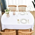 thumbnail image 3 of Oval Tablecloth 60x102 Inch Polyester Fabric Table Cloth Solid White Heavy Duty Table Cover Washable for Dinning Kitchen Home Party, 3 of 6