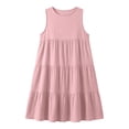 thumbnail image 5 of STETMN Women's Sleeveless Tiered Dress, Round Neck Loose A-Line Casual Swing Dresses Cotton Linen Dress for Summer Beachwear, 5 of 7