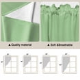 thumbnail image 3 of Green Kitchen Window Curtains, Swag Curtains Valance for Bedroom Living Room Bathroom, Minimalist Solid Color Modern Abstract Rod Pocket Window Treatment Curtain Block Drapes 2 Panels 28"x36", 3 of 9