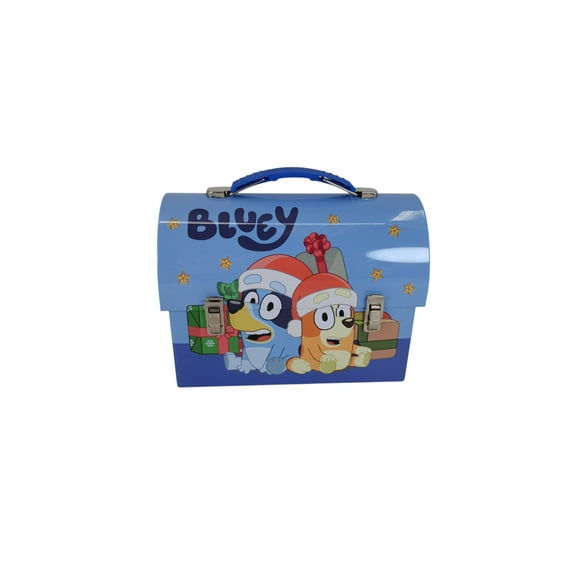 Bluey Tin Carry All, 1 Count, 5" Height, With Handle and Clasp, Holiday Time