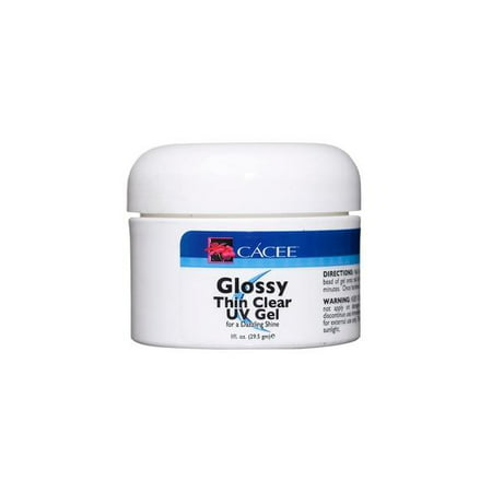 Glossy UV Thin Clear Gel For Nails, Hard Gel Overlay, Works With Builder Gel (Not Acrylic Systems) &