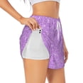thumbnail image 3 of Lsque Lilac Glittering Printed Women's Running Shorts with Liner Pockets,Elastic Quick Dry Workout Athletic Gym Yoga Shorts,Womens High Waist Shorts-XX-Large, 3 of 9