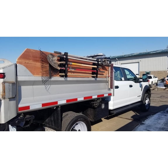 LockJaw Heavy Duty Steel 4 Hole Shovel Holder for Truck Beds - 4 Slot Garden Tool Storage for Long-Handled Tools - Commercial Grade Truck Accessories for Trailers and Garages (2 Clamps, No Bracket